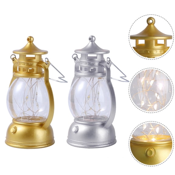 Niceauty 2Pack Decorative Lanterns for Home Decor Retro Hand-held Lanterns with Plastic Material