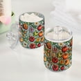 thumbnail image 2 of Yayeee 4 Pack Qtip Holder Bathroom Cotton Swab Canister with Lid Clear Dispenser Set, Floral Tomatoes, 2 of 6