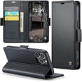 thumbnail image 1 of Funda tipo cartera para iPhone 16 Pro Max con tarjetero, función atril, bloqueo RFID, cierre magnético, protección a prueba de golpes, de piel sintética, con tapa tipo cartera para iPhone 16 Pro Max, 1 of 7