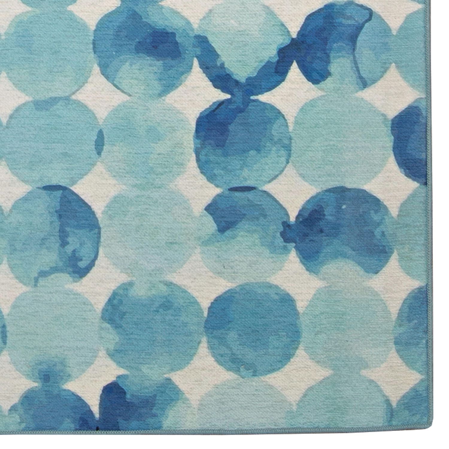 Outdoor Washable Lakeland Blue & Ivory 7' x 9' Area Rug
