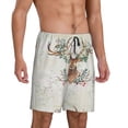 thumbnail image 2 of Kdxio Classy Deer Print Mens Sleep Shorts Bottoms Soft Comfy Pajama Wear Pants with Drawstring Pockets, 2 of 7