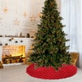 thumbnail image 7 of Hvmvliv 35in Christmas Tree Skirt Velvet Red Plaid Xmas Tree Carpet for Home Tree Base Cover Mats for Christmas Party Decoration Red, 7 of 7