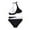 #094-White, variant on Warop Women's Color Block Bikini Set,Backless Adjustable Straps Swimwear for Women