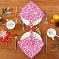 thumbnail image 4 of Coolnut Rose Pink Leopard Print Cloth Napkins Set of 1, Soft Washable Polyester Dinner Napkins with Hemmed Edges, for Weddings, Parties, Holiday Dinner & More 20" x 20" Washcloth Gift, 4 of 7
