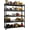 5-Tier-77.5"H×35.4"W×17.7"D, variant on 71" H Garage Shelving,5-Tier Heavy Duty Storage Shelves, Adjustable Metal Shelf Unit, Utility Organizer Rack for Basement, Pantry, Kitchen, Warehouse,13.8" Dx31.5 Wx71.2 H, Black