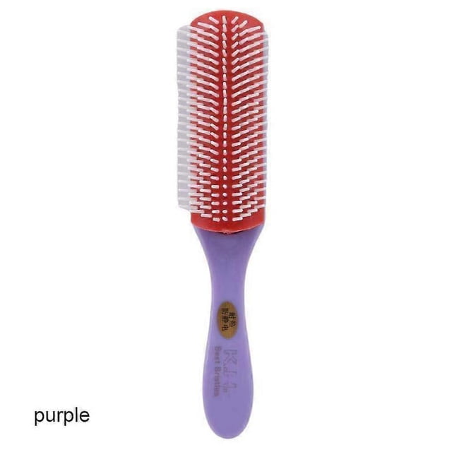 Cepillo desenredante grande de 9 filas, cepillo de peinado antiestático de plástico para una fácil limpieza y uso ligero.
