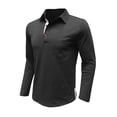 thumbnail image 7 of YYDGH Men's Casual Polo Shirts Classic Button Basic Long Sleeve Shirt Solid Color Cotton Tees Stylish Pullover Tops, 7 of 7