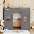 thumbnail image 2 of Twin Size House Loft Bed With Ladder-Gray, 2 of 9