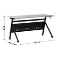thumbnail image 5 of BizChair Commercial Grade 60" x 24" Heavy-Duty Nesting Flip Training Table with Y-Legs, Modesty Panel, 1" Thick Gray Tabletop, and Black Steel Frame, 5 of 17