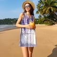 thumbnail image 3 of Balery Lavender Blooms Window Vestidos de verano para mujer con estampado: vestido holgado sin mangas, vestido playero informal y cómodo para días calurosos., 3 of 7