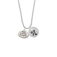 thumbnail image 2 of Delight Jewelry Silvertone Make a Little Mayhem Oval Silvertone Script Initial Disc - N - Charm Necklace, 20"+3", 2 of 4
