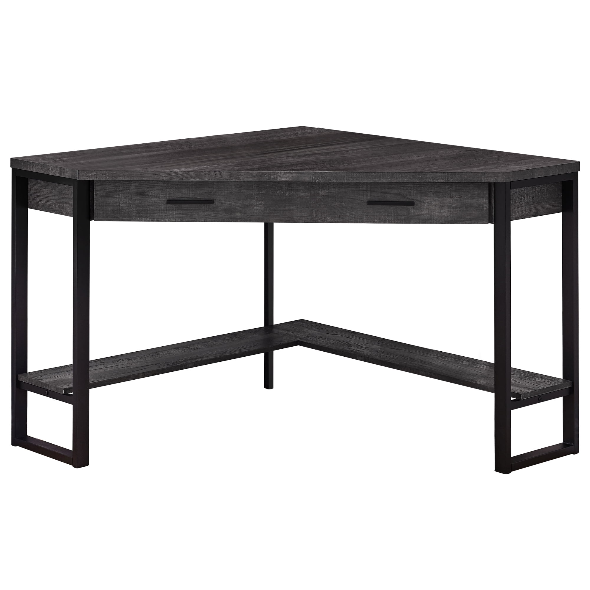 Contemporary Home Living 42" Black Reclaimed Wood Corner Computer Desk