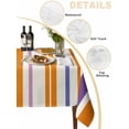 thumbnail image 5 of Burnt Orange Striped Suqare Tablecloth - 54 x 54 Inch, Farmhouse Thin Line Modern Abstract Art Waterproof & StainResistant Tablecloth, Washable Oil-proof Table Cover for Dining/Party/Wedding/Buffet, 5 of 9