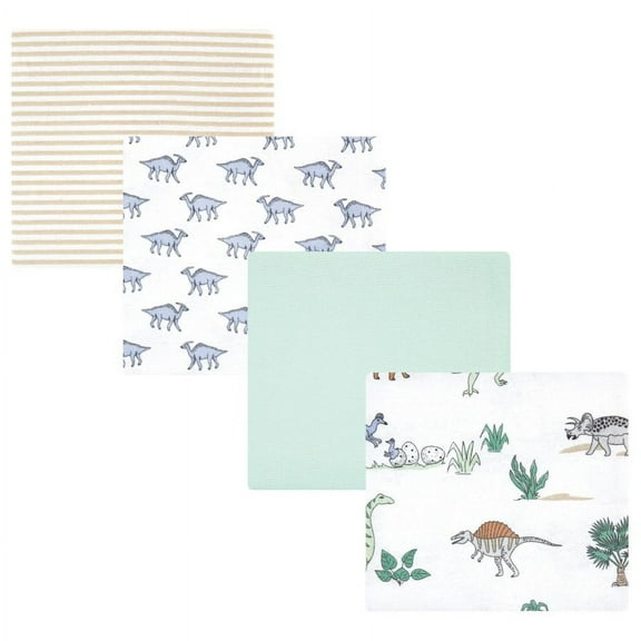 Hudson Baby Infant Boy Cotton Flannel Receiving Blankets, Boy Dino World, One Size