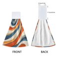 thumbnail image 3 of Yayeee Kitchen Hanging Hand Towels Set of 2 with Loop Bathroom Absorbent Tie Towel, Beige Abstract Wavy, 3 of 7