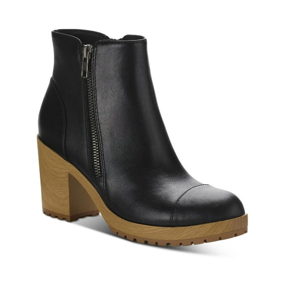 Sun   Stone Womens Rowaan Faux Leather Round Toe Ankle Boots