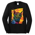 thumbnail image 2 of Cute Colorful Rainbow Doberman Dog Dog Lover Mens Long Sleeve Shirt, Black, Small, 2 of 3