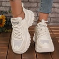 thumbnail image 2 of Wyzesi Espadrilles Rouges pour Femmes Espadrilles en Tricot Volant Femmes Automne et Hiver Mode Bout Rond à Lacets Chaussures Décontractées Semelle Épaisse Chaussures de Course Espadrilles Roses pour Femmes Espadrilles Blanches Femmes, 2 of 5