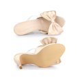 thumbnail image 5 of BLISSFUL STEP Women's Clear Strap Bow Stiletto Heels Mules Slide Sandals Champagne (Size 9), 5 of 8