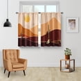 thumbnail image 2 of Boho Mountain Cactus Kitchen Curtains - Minimalist Abstract Mid Century Modern Sunset Plant Art Short Tier Curtains Decor for Dining Room Rod Pocket Window Drapes 2 Panels Set 28"x36", 2 of 5