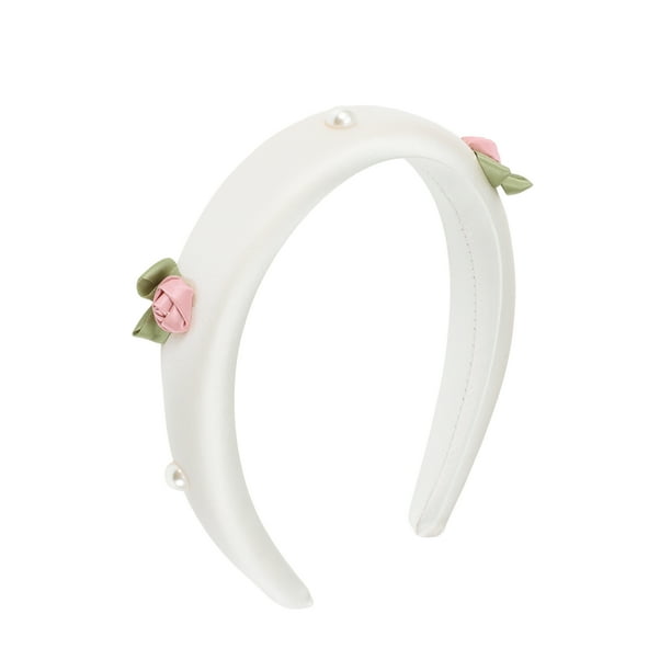 Accesorios Únicos 1 Pc Diademas de Perlas de Rosa Francesa Blanca