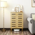 thumbnail image 5 of Costway 4-Tier Wooden Shoe Storage Cabinet with Doors Removable Shelves for Entryway, 5 of 11