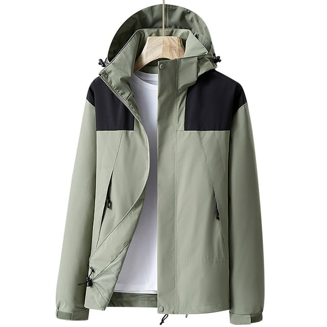 TIMIFIS Manteau de Pluie pour Homme avec Capuchon Coupe-Vent Décontracté Imperméable Manteaux de Randonnée Léger Actif Plein Air Voyage Manteau