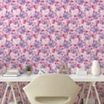 thumbnail image 2 of Ambesonne Floral Boho Peel & Stick Wallpaper for Home, Chill 90s Blooming Rose, 13"x36", Magenta Blue Violet Blush, 2 of 5