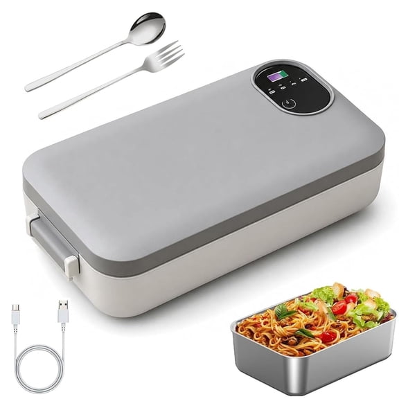 Portable Electric Lunch Box With Self-Heating with 6 Adjustable Temperature Display, 900ML Cordless Electric Lunch Box, 7200mAh Rechargeable Heating Lunch Box