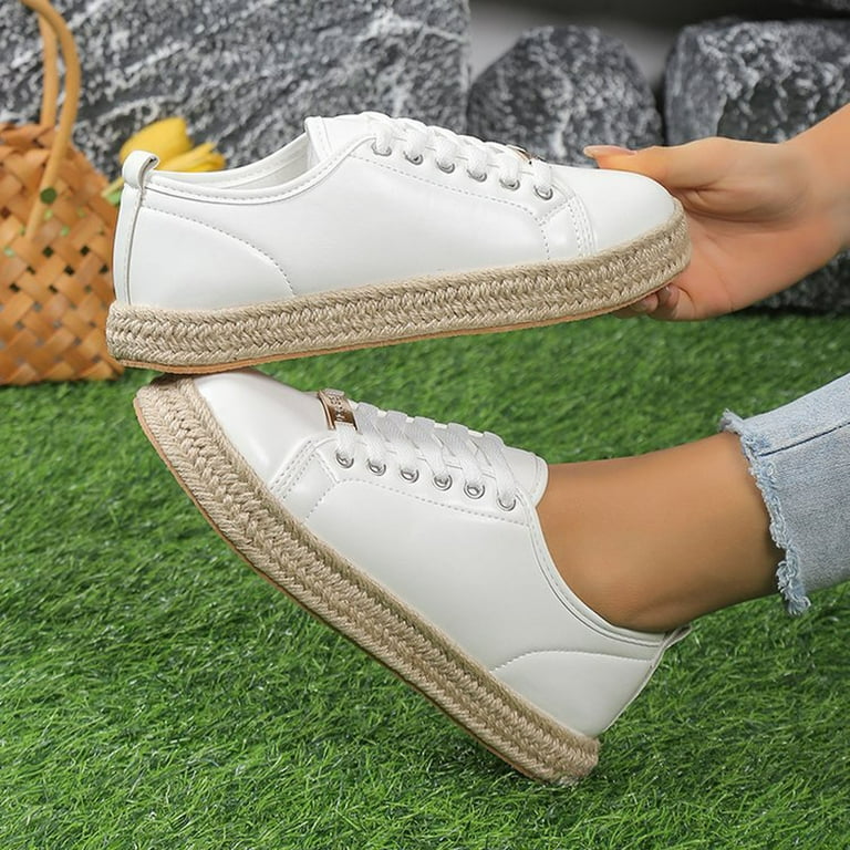 Xysaqa White Tennis Shoes Women Flats Shoes Women Dressy Comfortable Fashion Sneakers Shoes Casual Shoes Concert Low Cut Lace Up Shoes Wedding Shoes