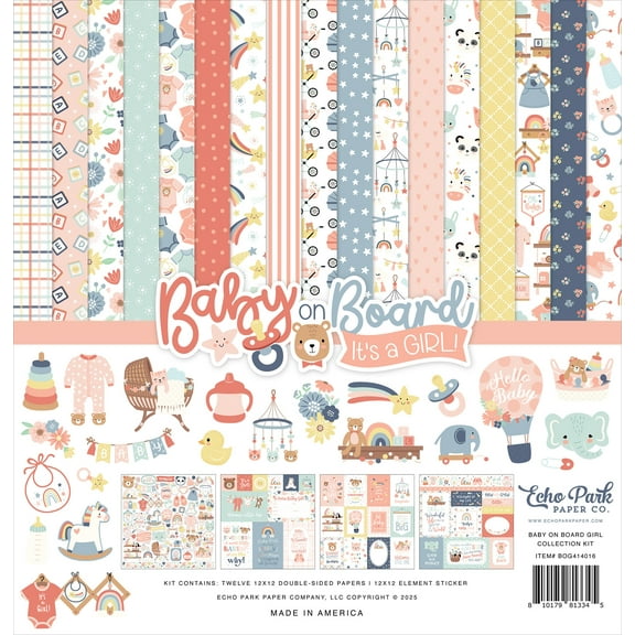 Echo Park Collection Kit 12"X12"-Baby On Board Girl
