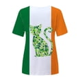 thumbnail image 5 of Pompotops Femmes Casual St. Patrick'S Day Imprimé à Manches Courtes O-Cou Pull-Shirt Tops, 5 of 5