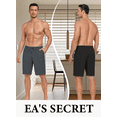 thumbnail image 4 of EA'S SECRET Men's Pajama Shorts for Men Bamboo Rayon Bottoms Soft Sleep Pants Lounge Sleepwear with Pockets 2 Pack(Black&Dark GrEy,XL）, 4 of 8