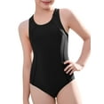 thumbnail image 1 of Charmo Color Blocked Swimsuit for Girls Athletic One Piece Practice Swimwear Racerback Bathing Suit, Size 8-16, 1 of 7