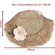 thumbnail image 2 of Sombrero de paja plegable de ala ancha para el sol, sombrero de paja con flores, sombrero de verano para mujer, ideal para vacaciones en la playa, 2 of 5
