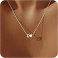 thumbnail image 6 of Gold/Silver Heart Initial Necklace for Women,14K Gold Plated CZ Heart Letter Pendant Necklace, 6 of 9