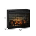thumbnail image 5 of 31.25 Inch Metal Fireplace Inset with 7 Level Temperature Setting Black - Saltoro Sherpi, 5 of 5