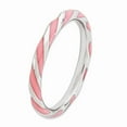thumbnail image 3 of 925 Sterling Silver Stackable Expressions Twisted Pink Enameled Ring Size: 5; for Adults and Teens; for Women and Men, 3 of 5