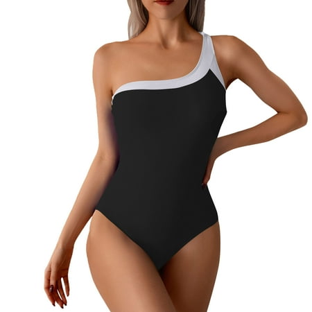 Divhosrg Womens One Piece Swimsuits Tummy Control  Plus Size Swimsuit for Women  Swim Dress for Women Swimwear  Bathing Suit Cover Up for Women  Black One Piece Swimsuit Women 2XL