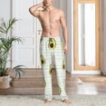 thumbnail image 2 of Pofeuu Avocado of a Hear Print Men's Pajama Pants, Soft Lounge Pajama Pants with big pockets for Men Plaid Pj Bottoms-Large, 2 of 6