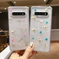 thumbnail image 2 of Galaxy Note 8 Flower Case, Soft Clear Flexible Rubber Pressed Dry Real Flowers Case Girls Glitter Floral Cover for Samsung Galaxy Note 8 -Blue, 2 of 7