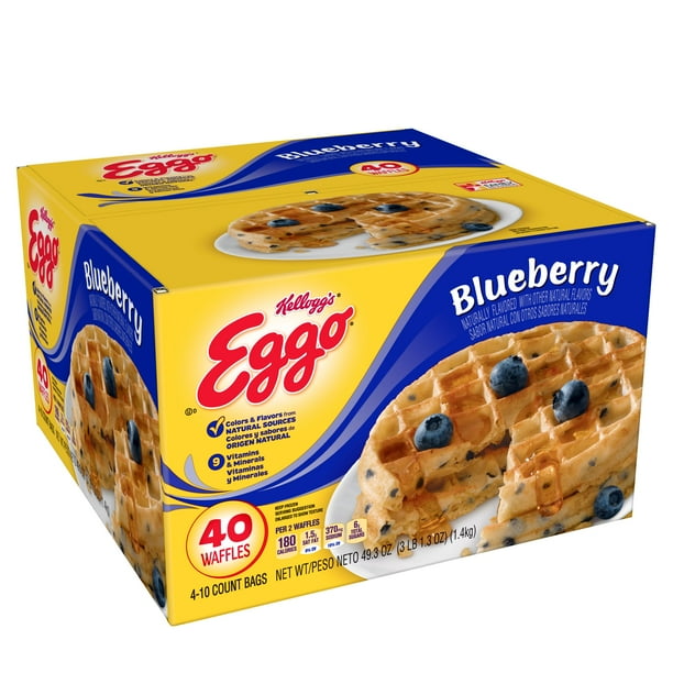 Kellogg S Eggo Blueberry Waffles 40 Count 49 3 Oz Walmart Com