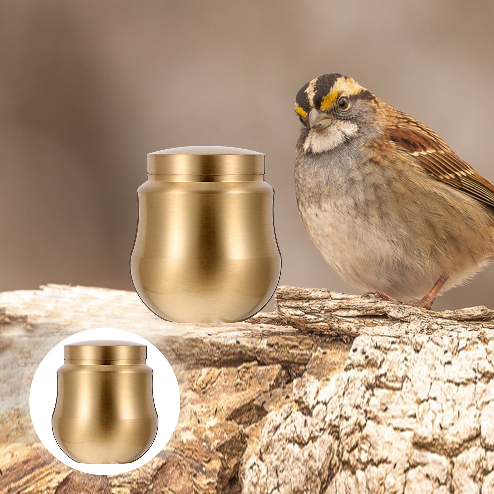 RENACLIPY Copper Water Bird Feeder Handheld Bird Supplies Feeder for Wild Birds 1 Piece