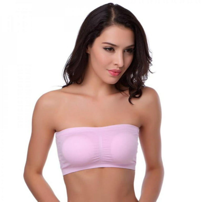 Promotion! Women Plus Size Strapless Removable Padding Bra Tops Ladies  Seamless Crop Tops Bandeau 