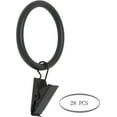 thumbnail image 2 of MERIVILLE Curtain Rings with Clips, Set of 28, 1.5" Inner Diameter, Fits Up to 1 1/4" Rod, Black, 2 of 2