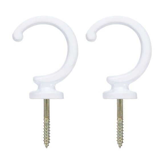 Uxcell 2Pcs Curtain Holdbacks, Wall Mounted Drapery Tiebacks Hooks, Zinc Alloy Decorative Curtain Holders with Screws for Window Clothes Hat Towel, White