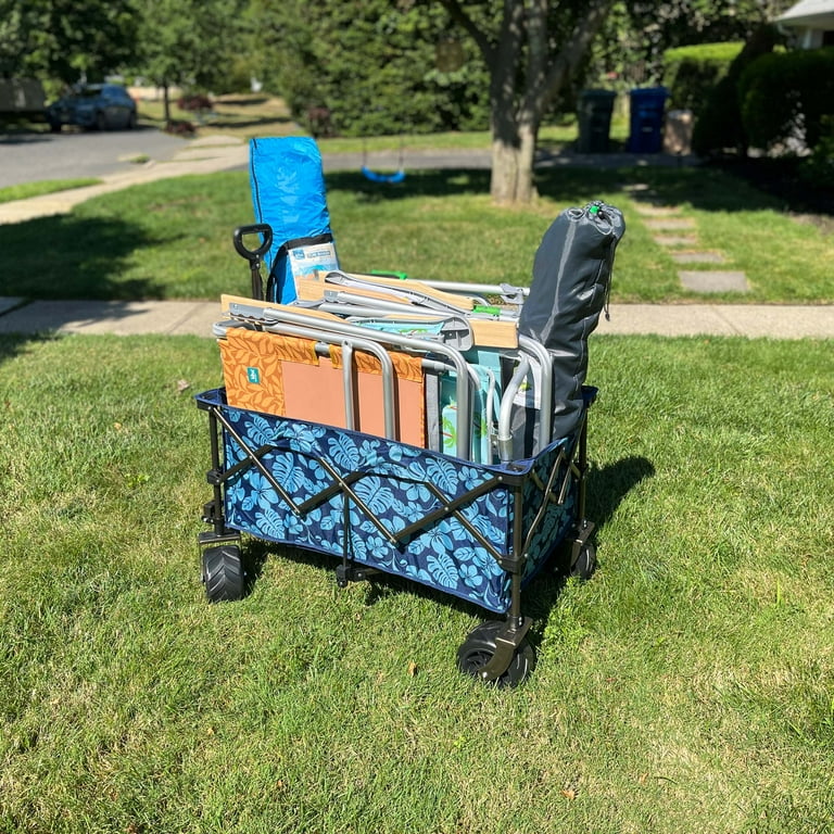 Bliss Hammocks Collapsible Wagon Cart W/ Storage Bag & Beverage Holders, 175 lb. Capacity, for Garden, Beach, Sports, & Camping (Blue Flowers) - Walmart.com Bliss Hammocks Collapsible Wagon Cart W/ Storage Bag & Beverage Holders, 175 lb. Capacity, for Garden, Beach, Sports, & Camping (Blue Flowers) - Walmart.com