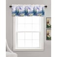 thumbnail image 3 of Green Purple Mountains Kitchen Valances for Windows Farmhouse Linen Window Valance Curtain for Living Room Window Treatment Watercolor Forest Wildflower Valance Rod Pocket Topper Drape, 60 x 18 Inch, 3 of 6