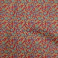 thumbnail image 1 of oneOone Tissu Rouge en Polyester Spandex Kalamkari Matériel de Couture Tissu Imprimé au Mètre 56 Pouces de Large, 1 of 5