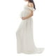 thumbnail image 3 of SAYOO Vestido de maternidad para fotografía Color sólido Fuera del hombro Vestido de gasa Frente Split Vestidos largos de embarazo para sesión de fotos SAYOO casual, 3 of 4